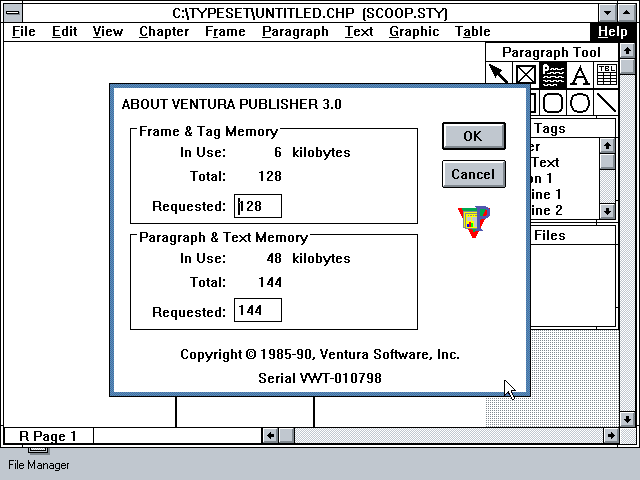 Ventura Publisher 3.0 Win - About